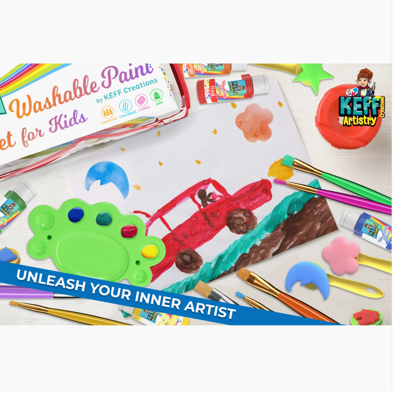 32 Pieces Nontoxic kids Paint Set